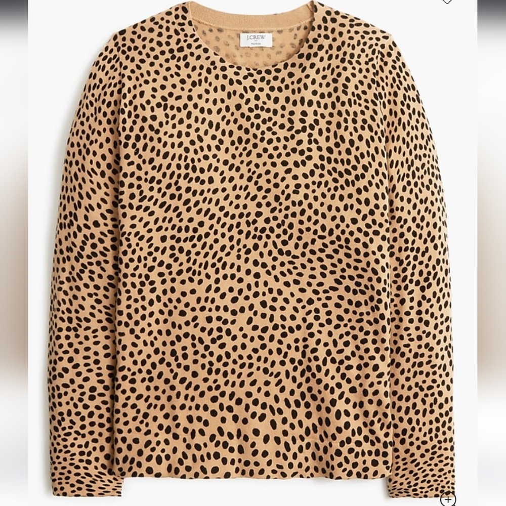 J. Crew Cheetah Teddie Sweater Size S